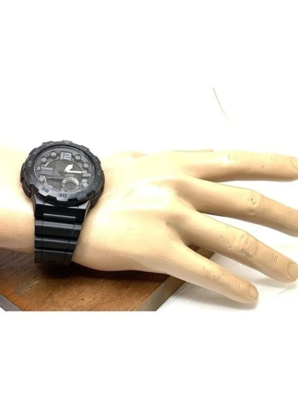 Casio Men's Watch AEQ100 World Time Quartz Analog Digital 46mm Black Resin 5479